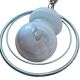 Suspension Vintage Space Age – Design des années 70 – Verre opalin et chrome