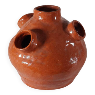 Vintage mid-century organic terracotta ceramic vase.