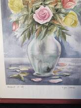 Summer bouquet / 53x38 cm Jean Yves Chavais / framed / under glass