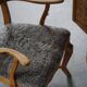 Razorblade armchair from the mid-20th century by Henning Kjærnulf, oak and lambswool, 1960.