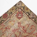 Tapis oriental vintage anatolien rouge bordeaux et noir, laine fait main
