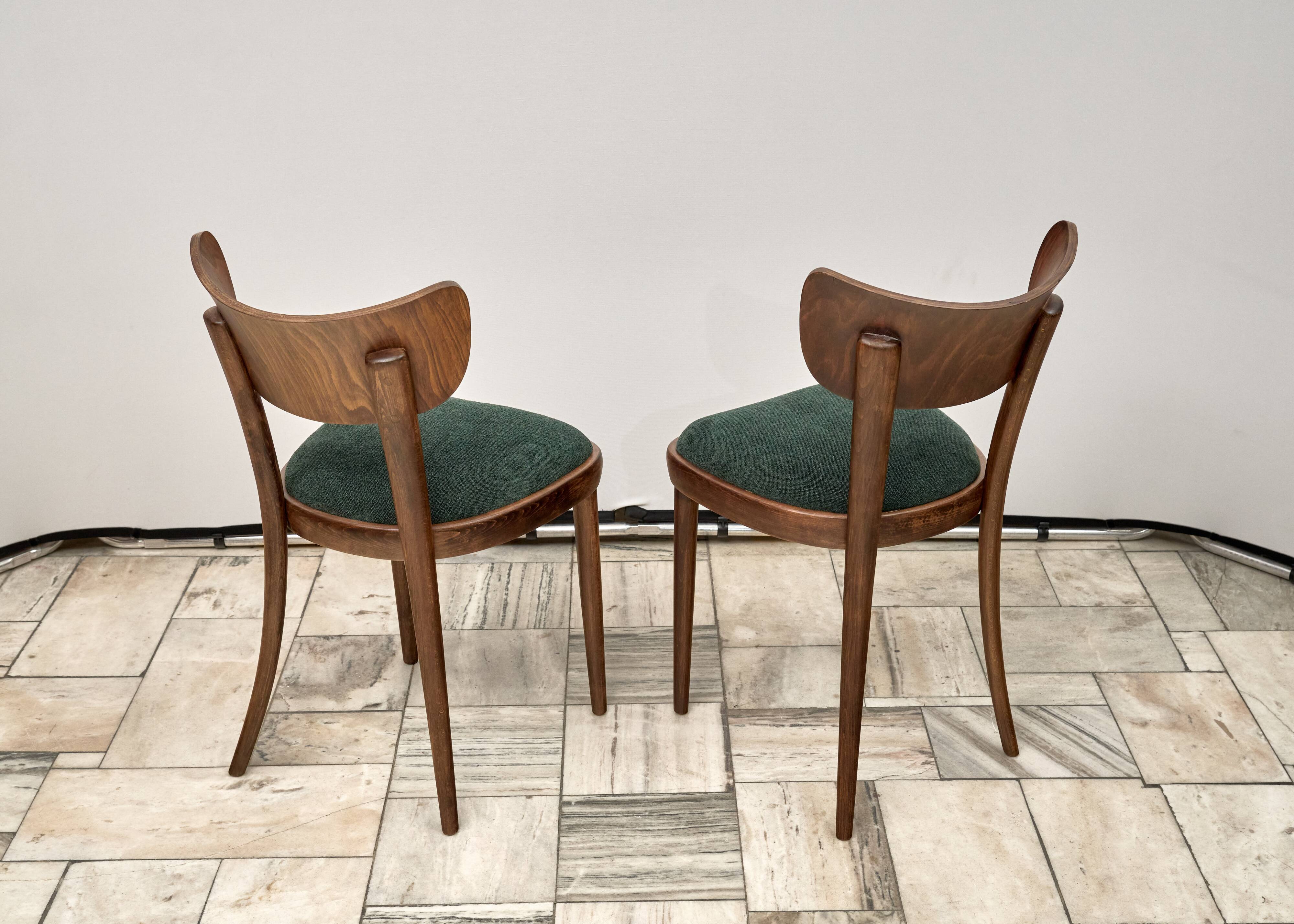 Set of 4 Thonet Chairs, 1950s, Czechoslovakia
