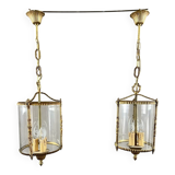 Pair of suspended lanterns in Louis XVI style, 20th Century