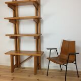 Pair of constructivist shelves made of solid wood