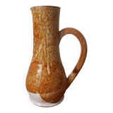 Vase with vintage ceramic handle, handcrafted, old pitcher, country decoration