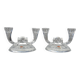 Pair candle holders vintage crystal Buder double torches