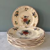 Series of 8 Digoin Sarreguemines flat plates, Agreste collection