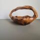 Hand-carved wooden empty pocket basket vintage French