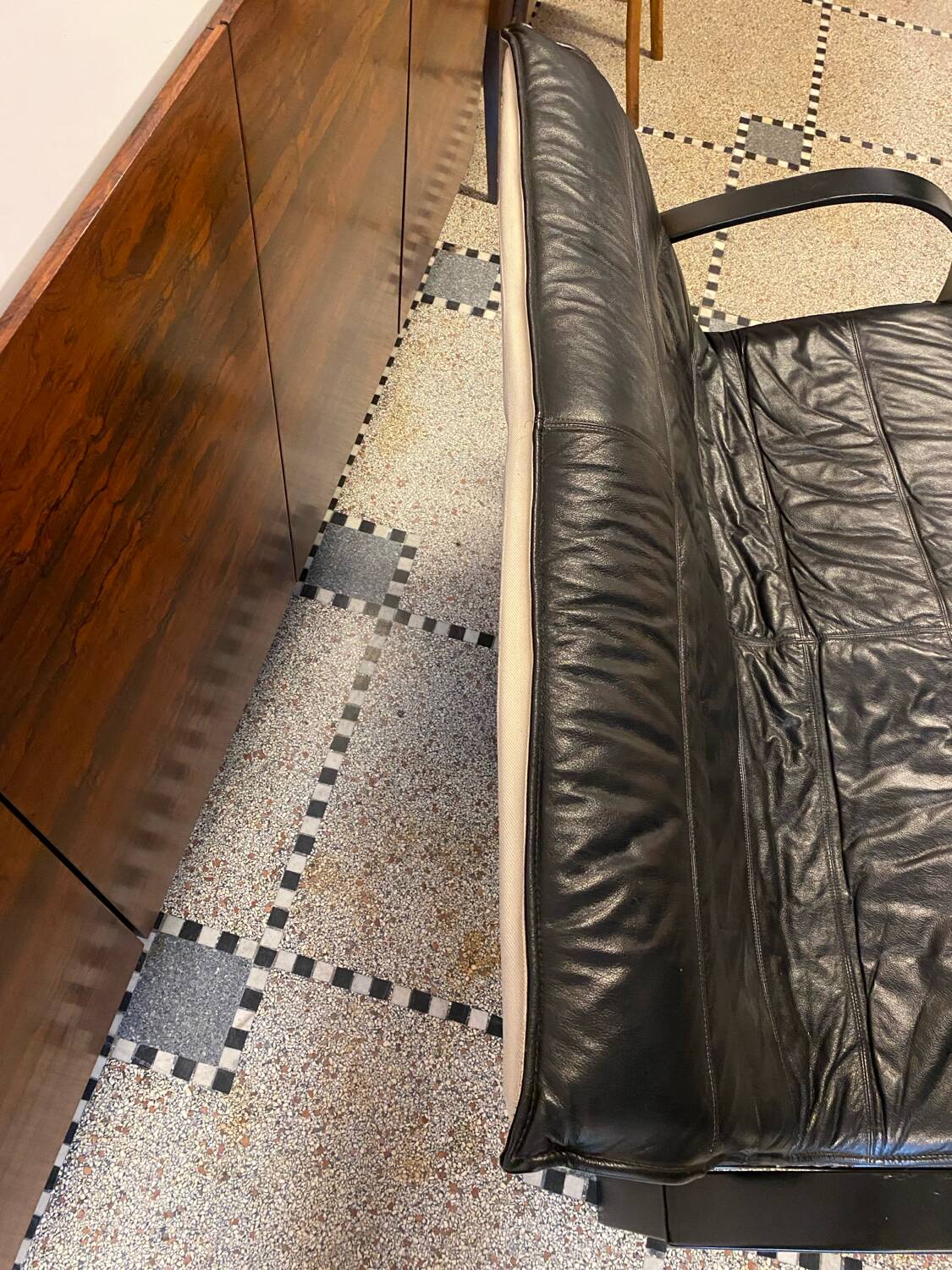 “Polhem” two-seater leather bench by Tord Björklund for IKEA 1980