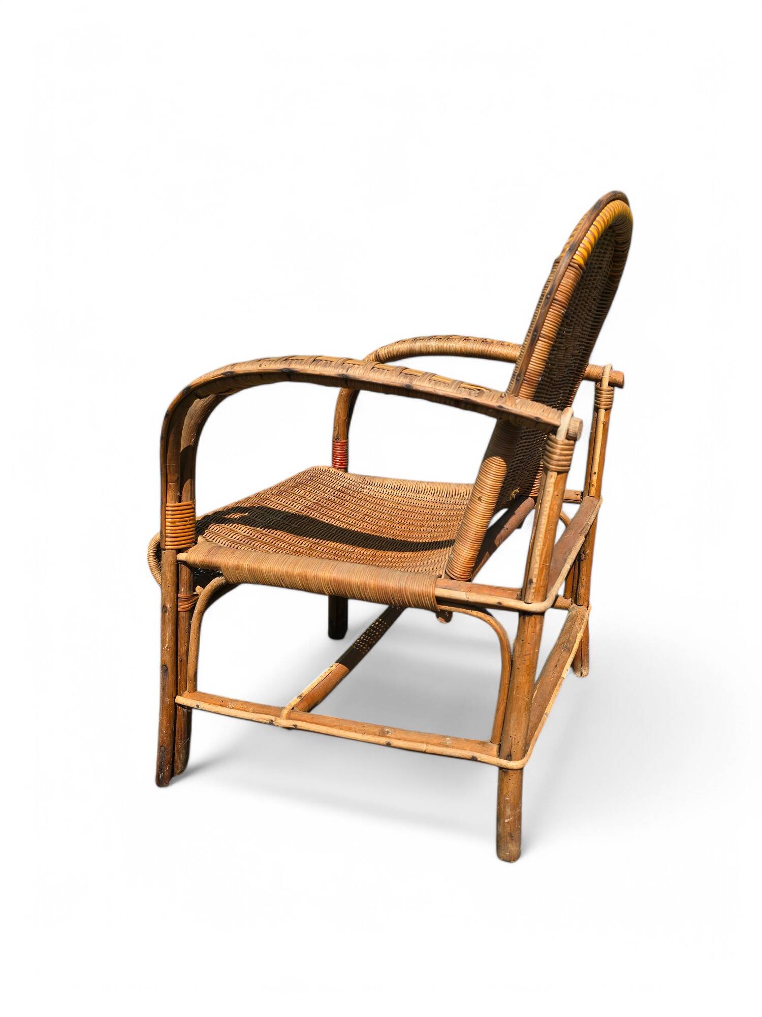 Pair of vintage rattan armchairs