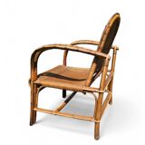 Pair of vintage rattan armchairs