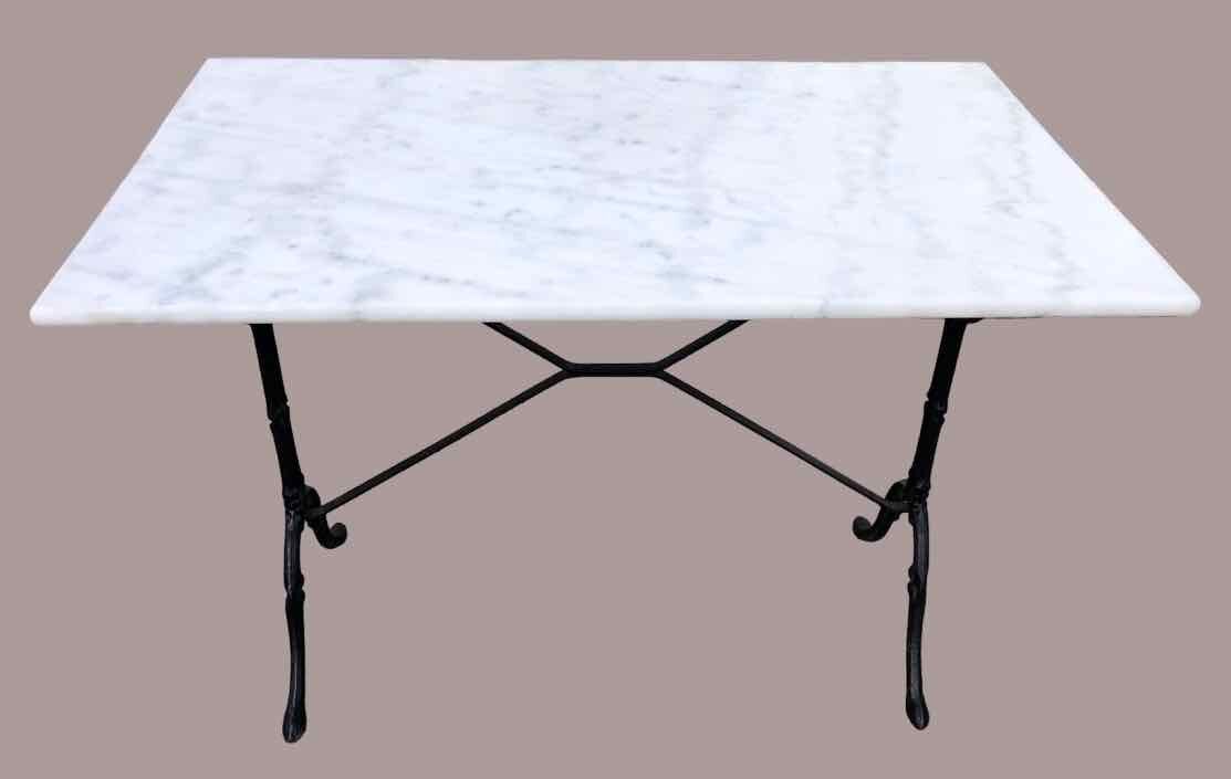 Marble and cast iron bistro table