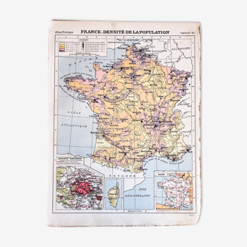 Carte de France densité de population 1929
