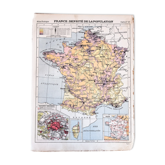 Carte de France densité de population 1929