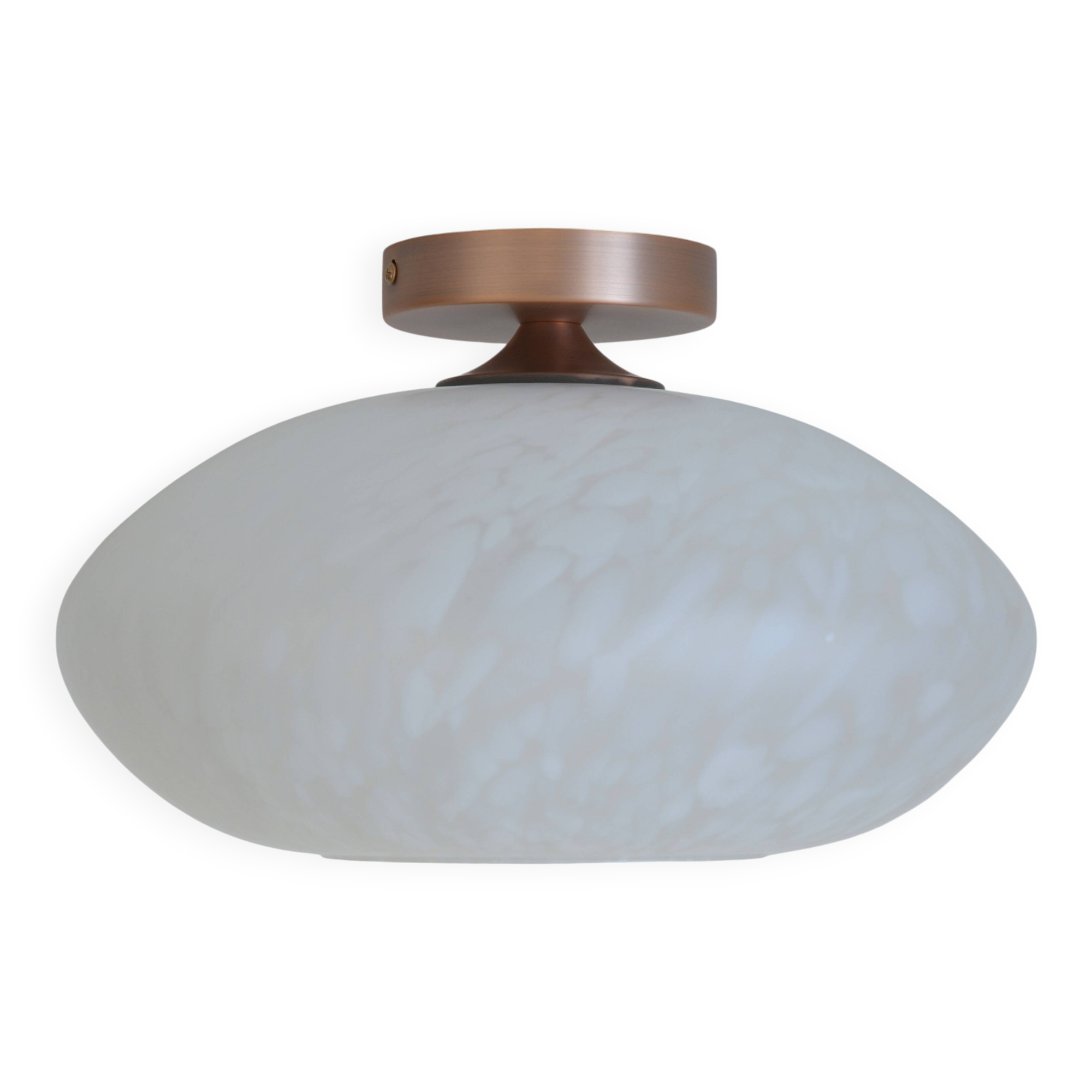 Vintage Murano Glass Sconce Lamp / Unique Light Fixture / Semi Flush Mount