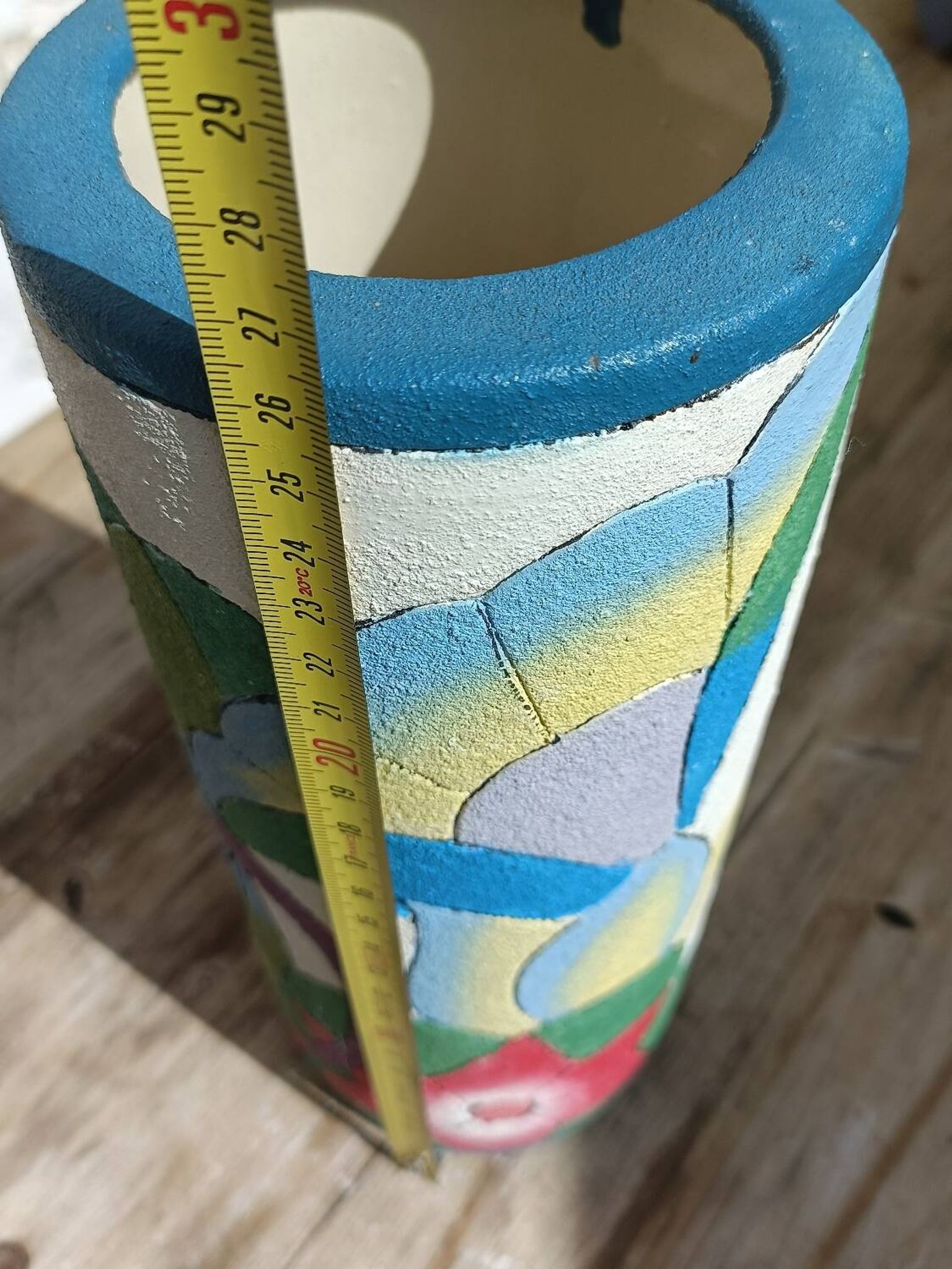 Signed cylinder vase
