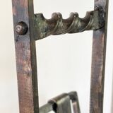 Brutalist vintage steel magazine rack