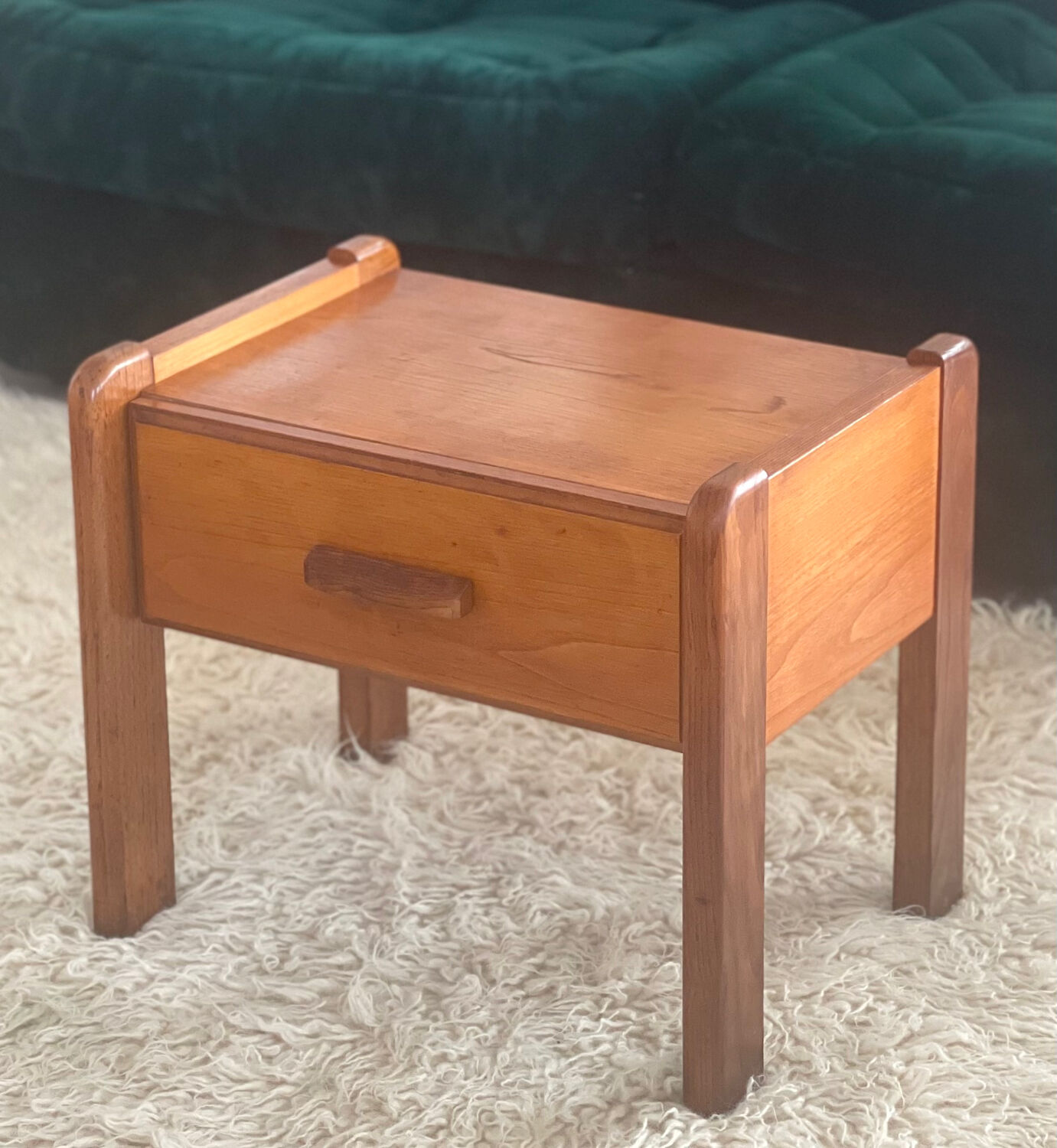 Vintage elm bedside table