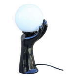 Vintage table lamp, bedside lamp, hand-shaped ceramic lamp with ball globe, side lamp
