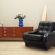 Black armchair, Italian design, 1980s, manufacture: Italy