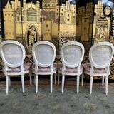 4 chairs louis XVI style medallion