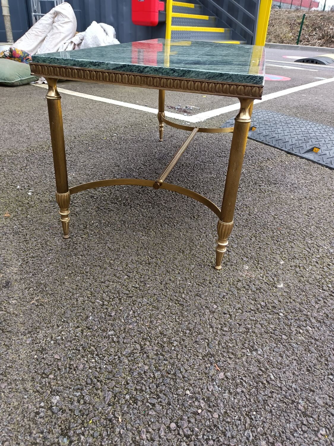 Table basse d'appoint plateau marbre ancien