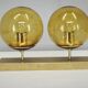 1970s Space Age Amber Glass Double Wall Lamp, Kamenický Šenov