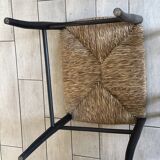 Vintage straw nesting stools, 60s design