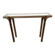 Vintage Deknudt gilt console table with beveled mirror top, Belgium, 1980s
