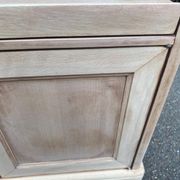 Louis Philippe buffet with 2 doors, stripped raw wood TV unit.