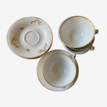 Service de tasses à café et soucoupes porcelaine de luxe