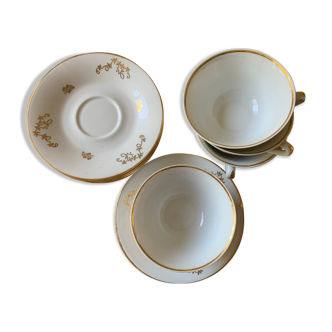 Service de tasses à café et soucoupes porcelaine de luxe