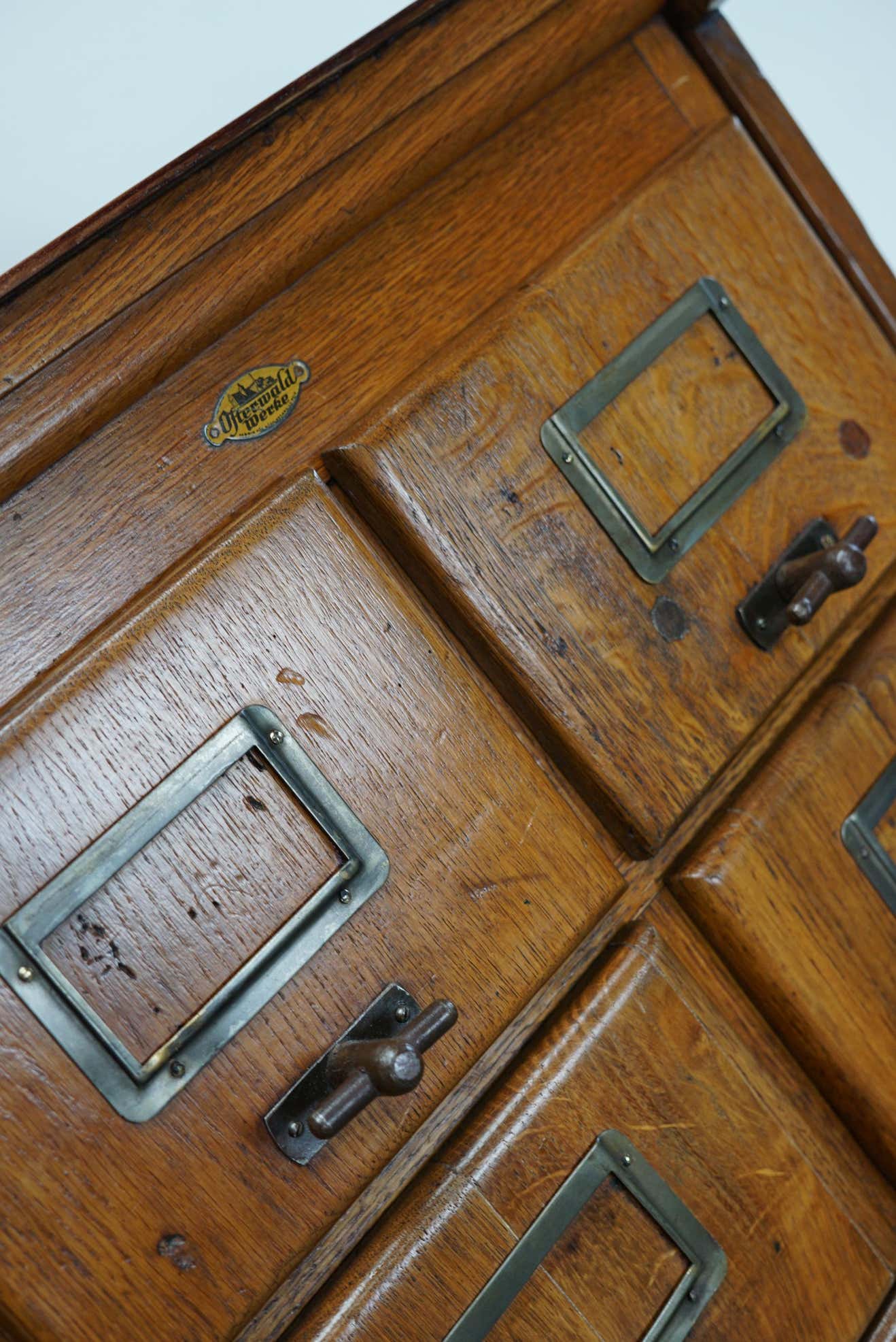 German oak drawer bank filing cabinet circa 1950