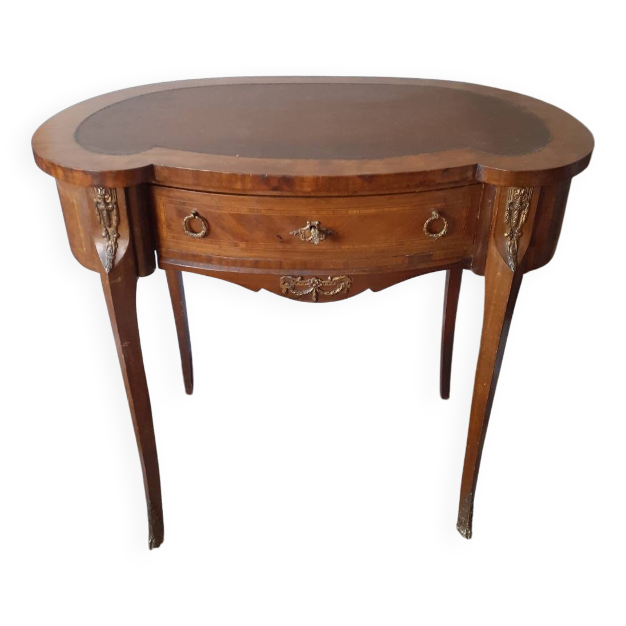 Louis XV style kidney desk with marquetry