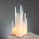Vintage metal and glass table lamps, Italian design from the 1970s.