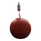 Red metal spherical lamp from the 1960s