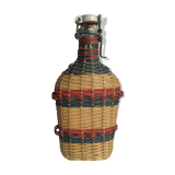 Colorful wicker bottle porcelain cap