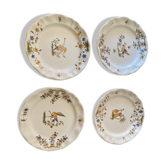 Set of 4 vintage earthenware wall plates