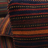Bold Striped Wool Kilim Cushion Cover Handmade Scatter Pillow 35x35cm