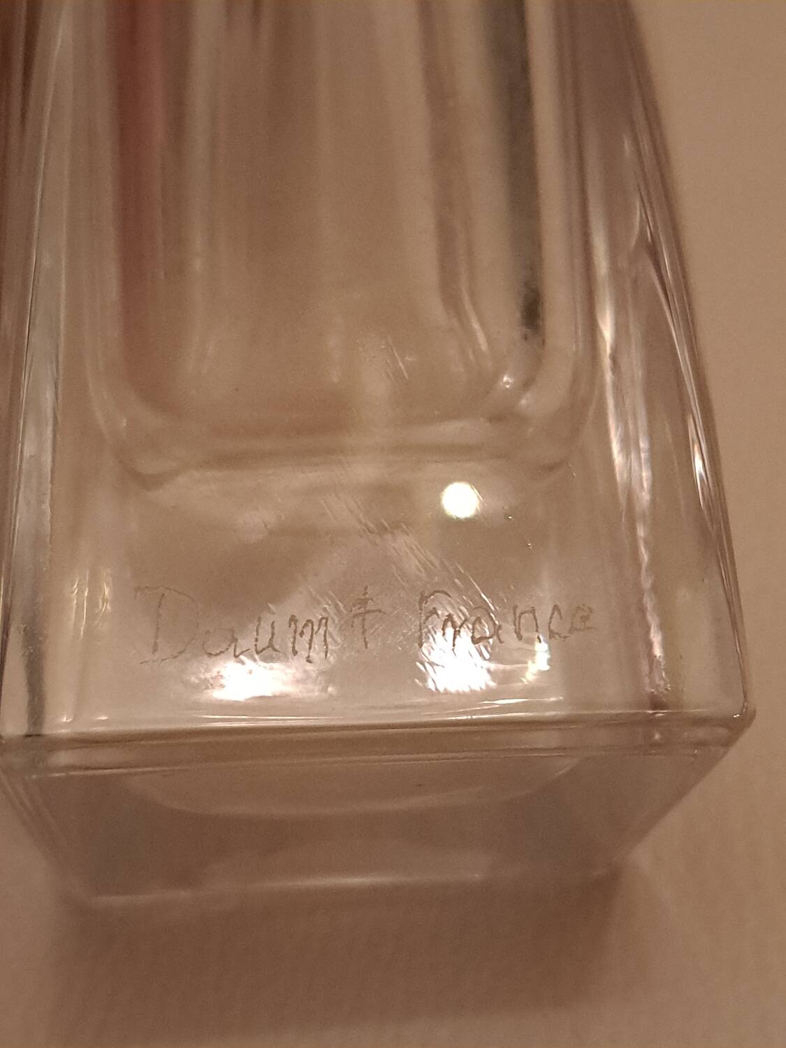 Crystal vase signed Daum France
