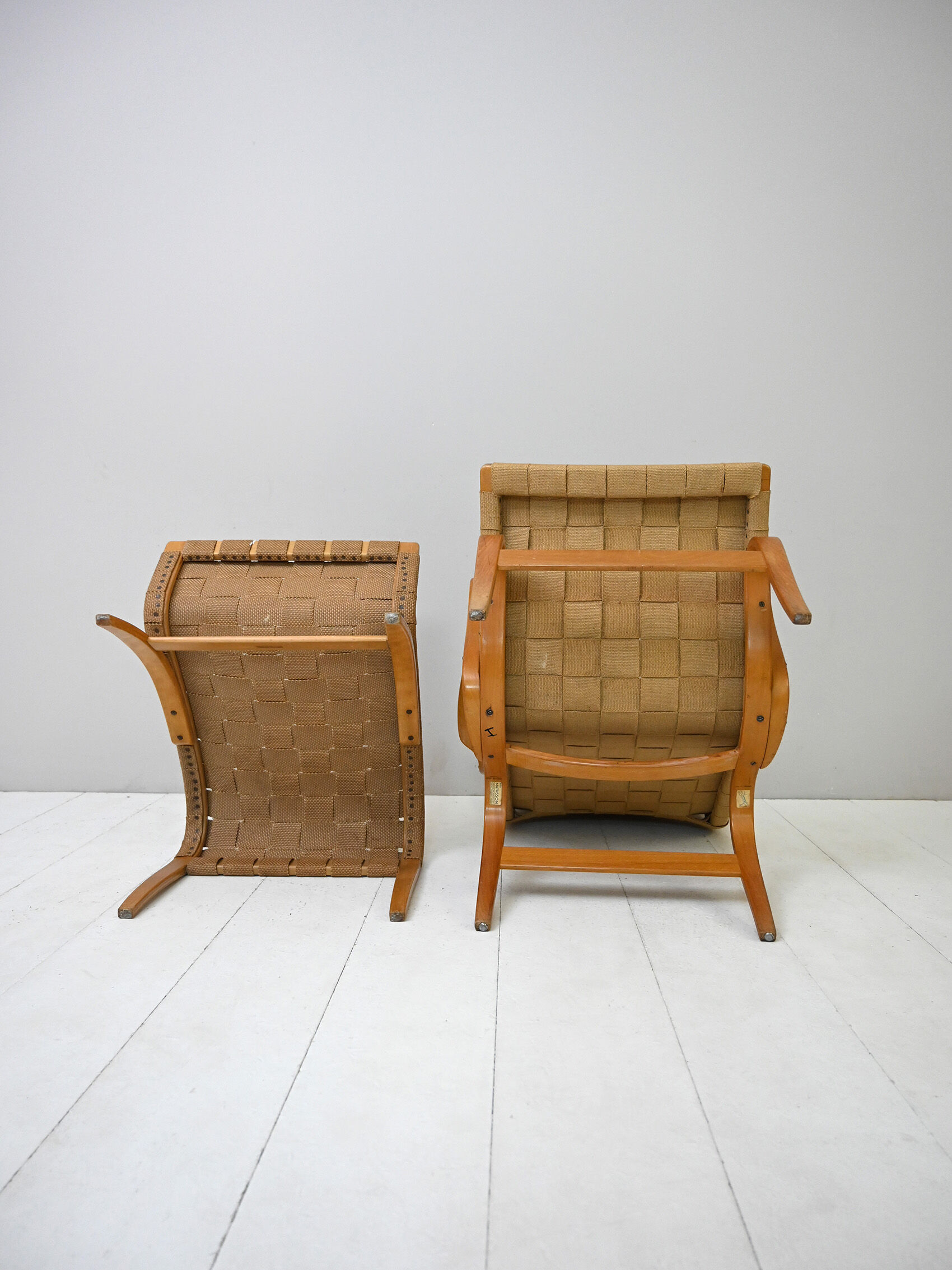 'Pernilla' armchair and footstool designed by Bruno Mathsson