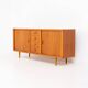 Buffet en teck avec portes à tambour par Silkeborg (Danemark, années 1960).