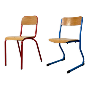 Lot de 2 chaises d'école industrielles