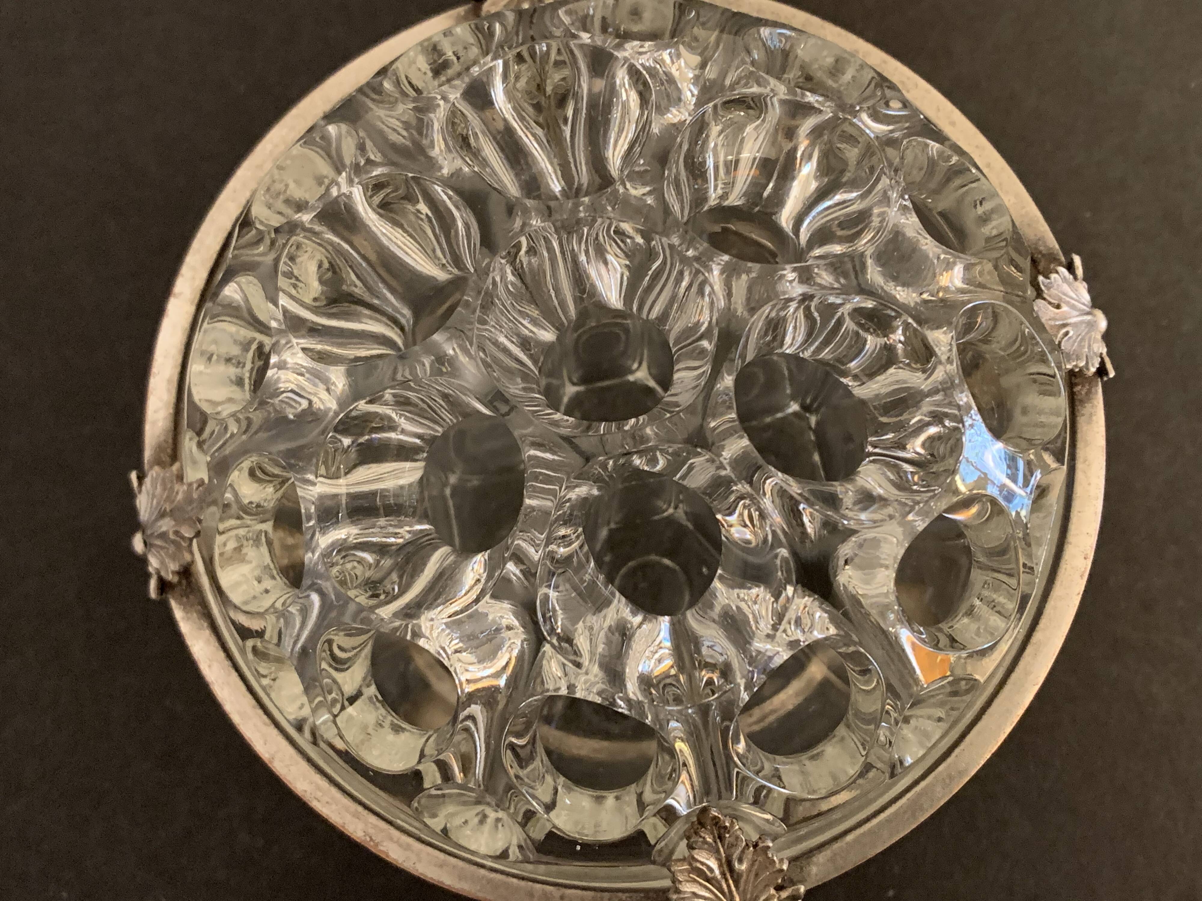 Reims glass flower spade with silver metal footing