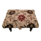 Antique footrest stool in wood and fabric