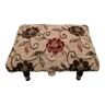 Antique footrest stool in wood and fabric