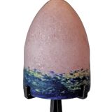 Art Nouveau lamp in marble glass in pink, blue and green hues.
