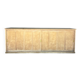 Raw wood sliding door counter