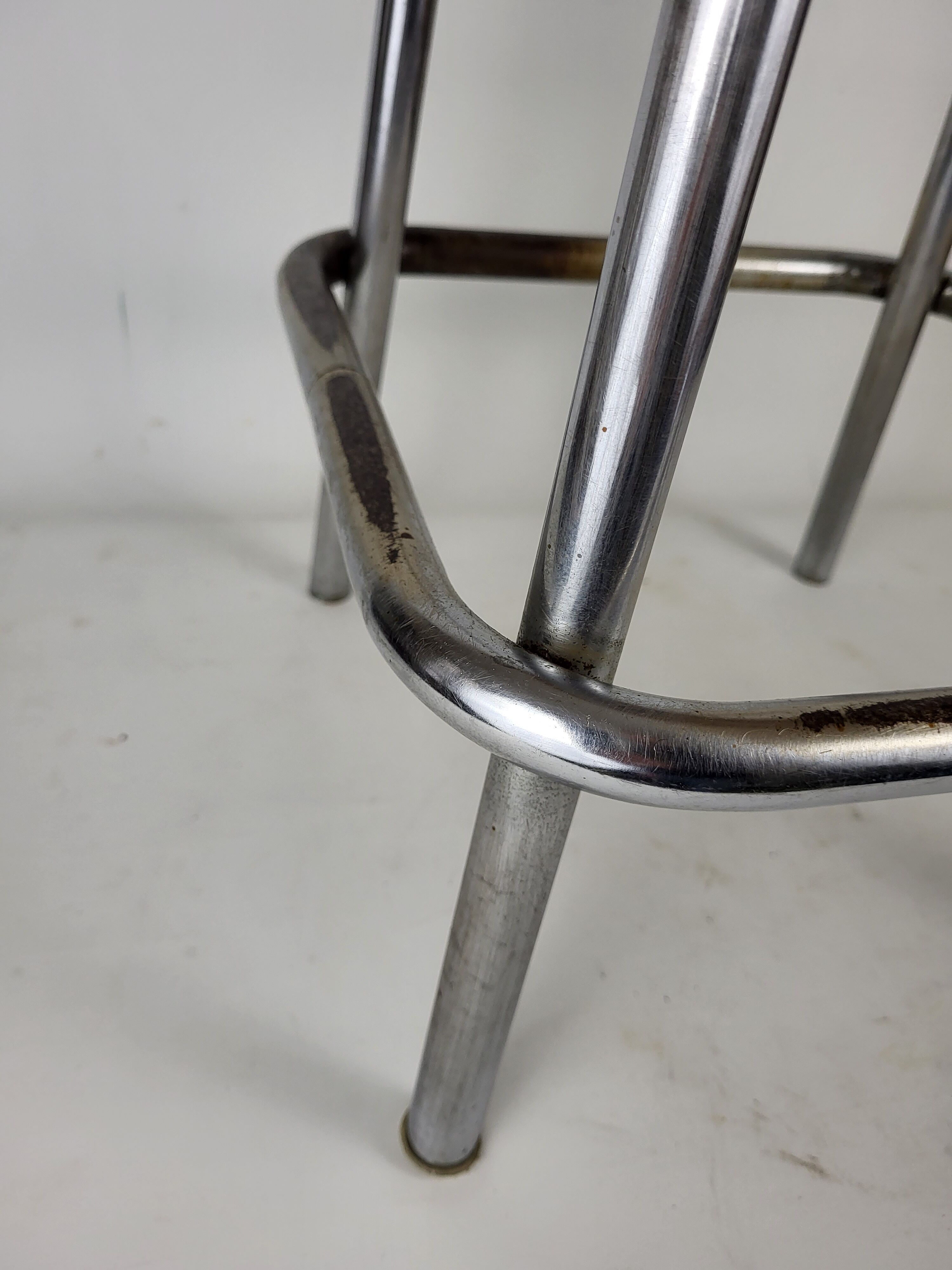 Industrial metal and wood stool
