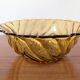 Amber glass floral bowl – 1960s-1970s
